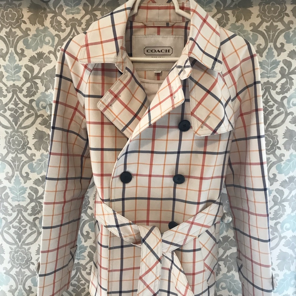 Coach plaid trench coat